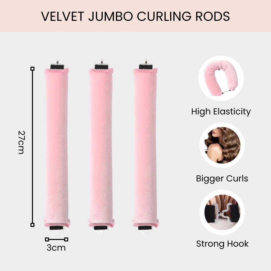 Velvet Jumbo Curling Rods 3pc - Velvie.