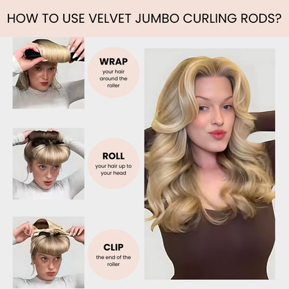 Velvet Jumbo Curling Rods 3pc